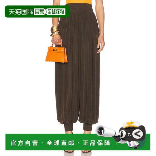 1h可退 美国直邮Balmain 巴尔曼 女士 垂褶针织铜氨纤维宽松款裤