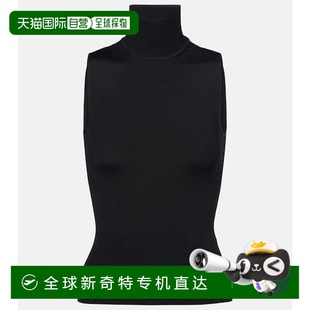 罗纹针织高领上衣 1h可退 Benita 香港直邮KHAITE black黑色 女士