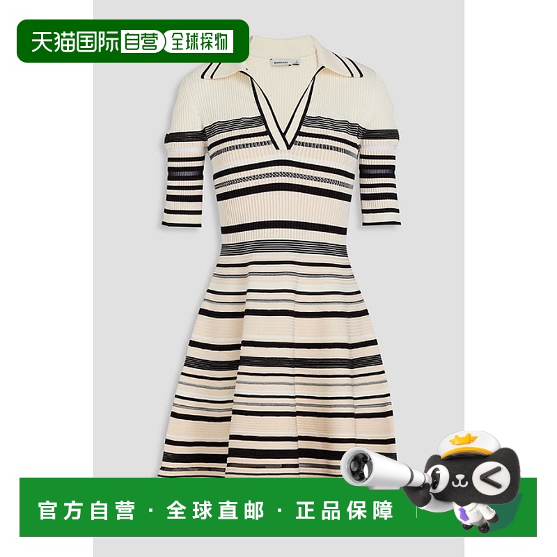 1h可退 香港直邮Simkhai 女士 条纹罗纹针织迷你连衣裙 4241019KB