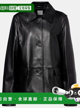 香港直邮TOT&Ecirc;ME 女士 皮革夹克 black黑色 舒适时尚皮夹克