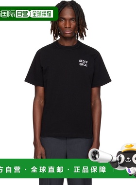 1h可退 香港直邮Sacai 男士 黑色 geoff sacai 系列刺绣 T 恤 260
