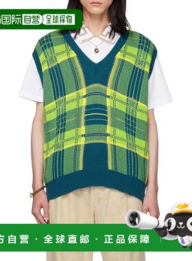 香港直邮Versace 格纹图案针织背心 10099281A07143范思哲