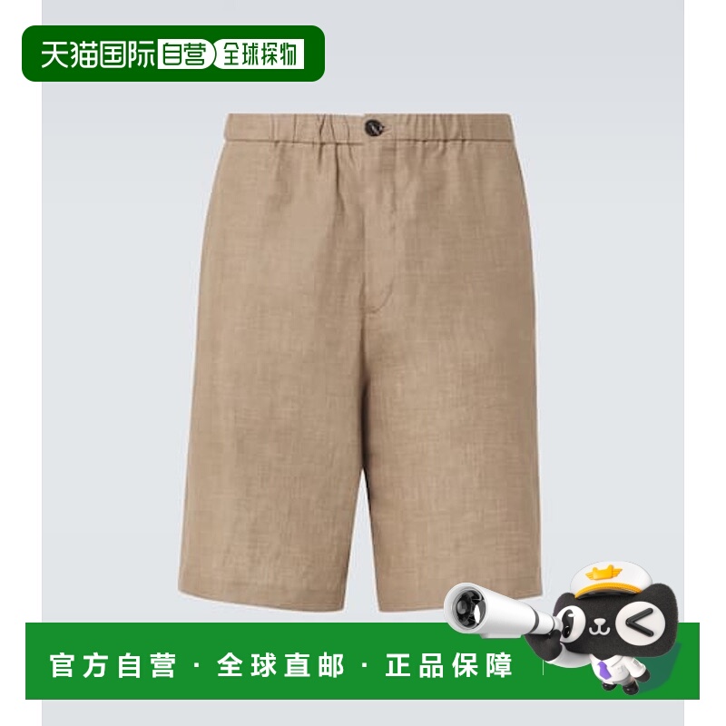 香港直邮Loro Piana 诺悠翩雅 男士 Emanuele 亚麻百慕大短裤