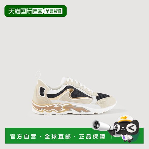自营欧洲直邮Sandro桑德罗 Flame女士金色混系带材质老爹鞋运动鞋