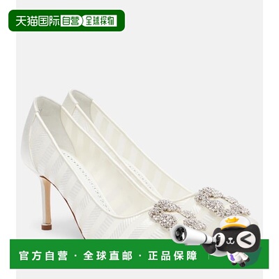 香港直邮MANOLO BLAHNIK 莫罗 伯拉尼克 女士 Hangisi 精饰欧根纱