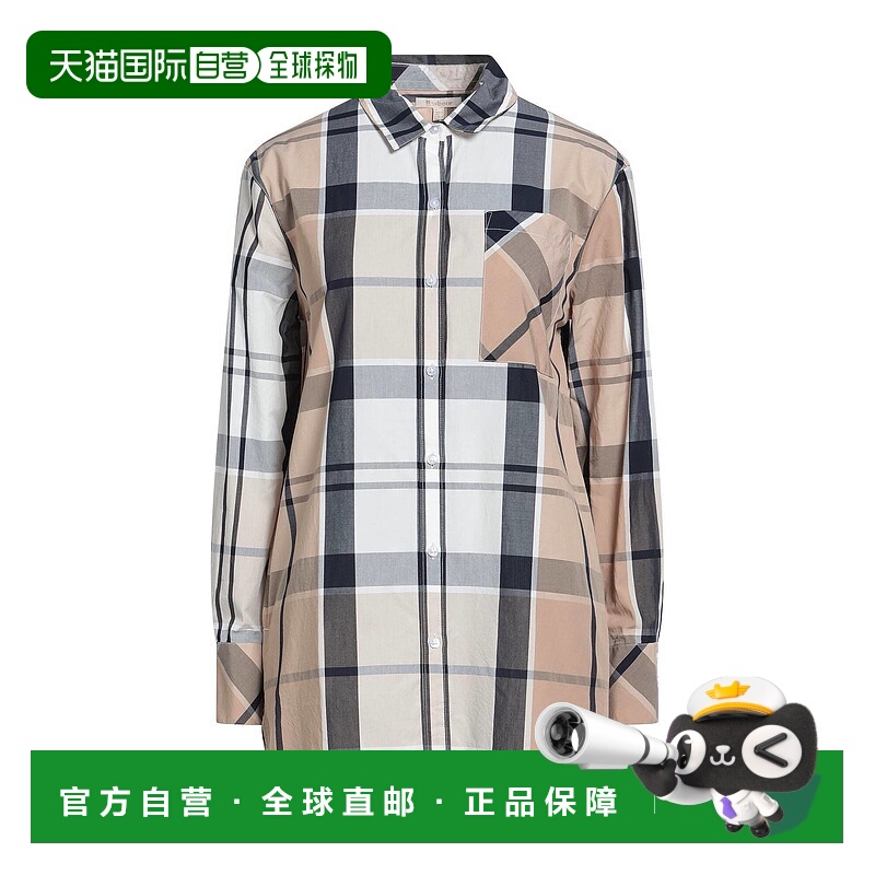 1h可退 香港直邮barbour 巴伯尔 女士 格纹衬衫 beige米色 舒适时