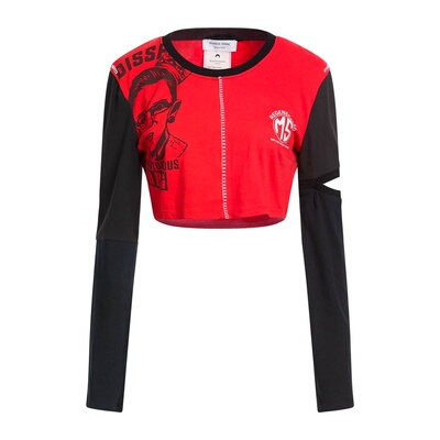 1h可退 香港直邮Marine Serre 女士 T恤 red红色 舒适时尚