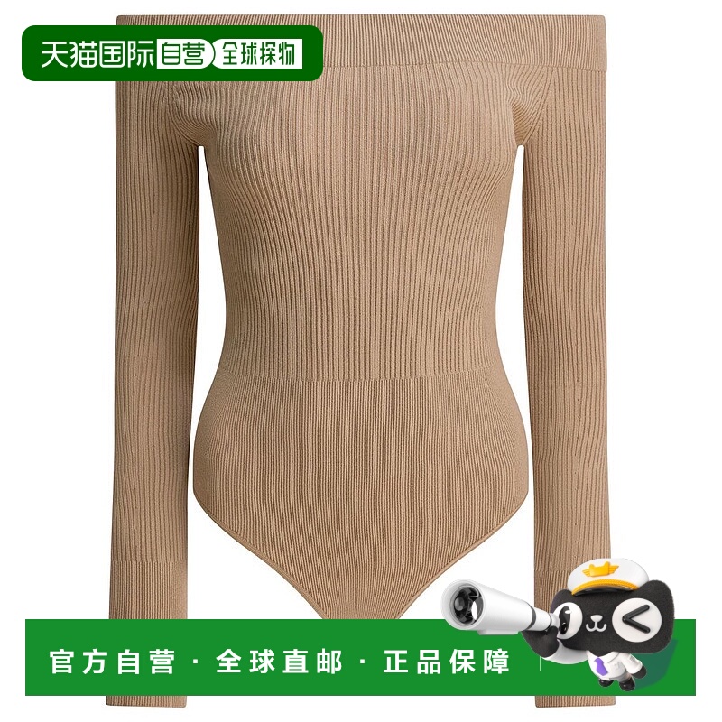 香港直邮alaia 女士 露肩羅紋緊身衣 AA9B0342K017A