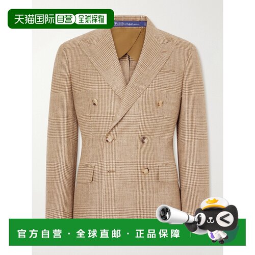 香港直邮Polo Ralph Lauren Polo 拉夫 劳伦 男士 双排扣千鸟格丝