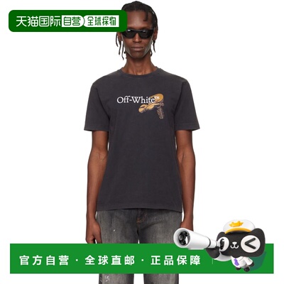 1h可退 香港直邮off-white 男士 黑色 Cupid Arrow Slim T恤 OMAA