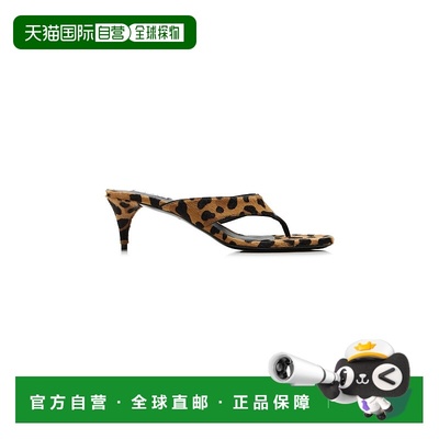 1h可退 香港直邮Alaia 女士 Infradito 豹纹小马毛人字拖新款