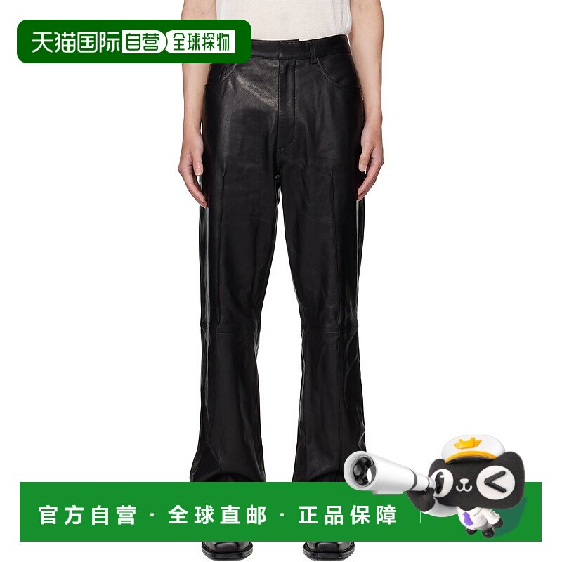 香港直邮AMIRI 男士 黑色 Boot Cut 皮革长裤AMLTPA1009 裤子男装
