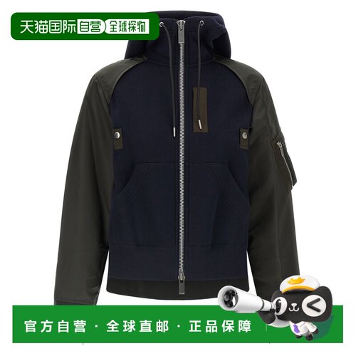 香港直邮SACAI 女士夹克 2608680233 AW2026 黑色 连帽夹克外套