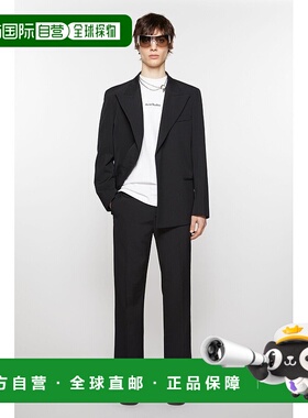 自营欧洲直邮Acne Studios  SS24男士黑色聚酯纤/羊毛休闲裤