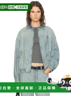 1h可退 香港直邮Miu Miu 缪缪 女士 青年布夹克 GWB149 blue蓝色