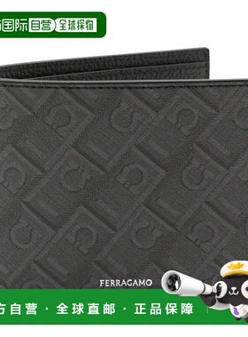 1h可退 香港直邮Salvatore Ferragamo 菲拉格慕 男士 灰色皮革钱