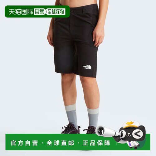 自营欧洲直邮The North Face北面 女士黑色尼龙轻质弹力短裤