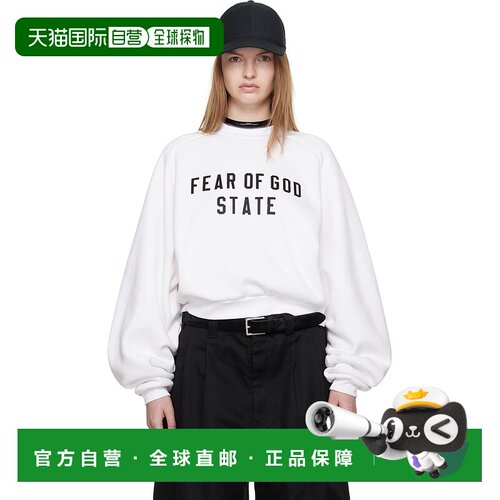 1h可退 香港直邮Essentials 女士 白色 Fleece Raglan Crewneck