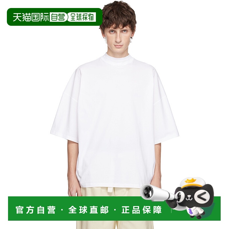 香港直邮Jil Sander 吉尔 桑达 男士 白色 Cotton Mock-Neck T 恤