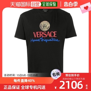 A85989A228806A1690 香港直邮Versace 黑色logo印花T恤