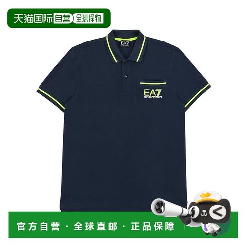 香港直邮EA7 Emporio Armani 海军蓝logo印花polo衫 3ZPFC4PJ61Z