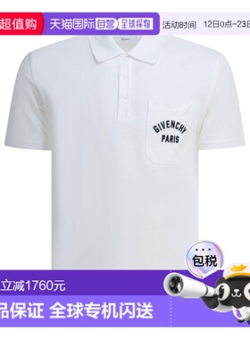 1h可退 香港直邮Givenchy 纪梵希 男士 白色棉质Polo衫 BML00T3YS