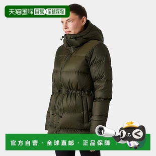 自营欧洲直邮Helly Hansen 女士深绿色聚酰胺Essence羽绒派克大衣