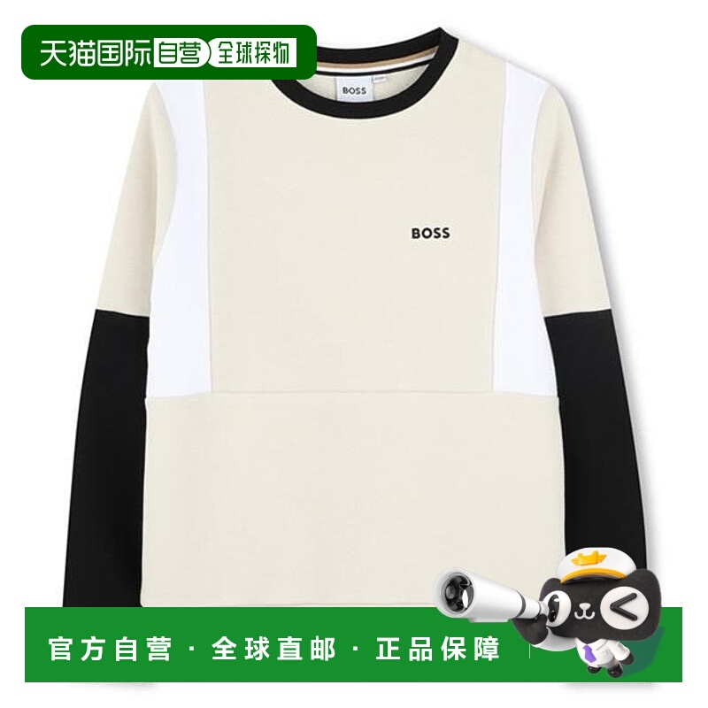 香港直邮BOSS 波士 男童 Kids Sweatshirt, 拼色设计运动衫童装