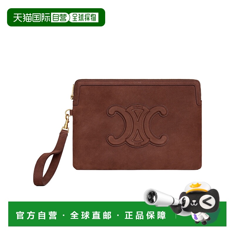香港直邮Celine 粒面小牛皮 CUIR TRIOMPHE 带肩带小手拿包 10J50