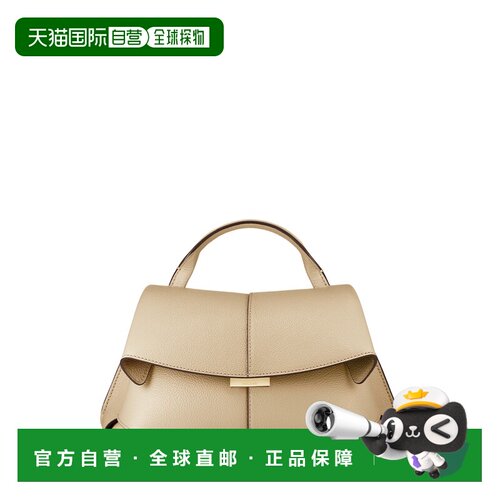 自营欧洲直邮Polene Mokki Mini女士沙色小牛皮面粒手提包单肩包