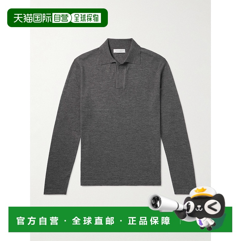 1h可退 香港直邮Gabriela Hearst 男士 Frome 修身羊绒Polo衫 124
