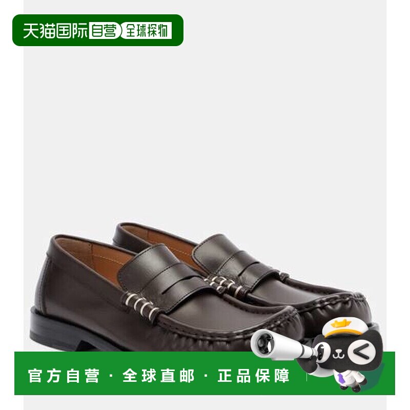 1h可退 香港直邮J.W. Anderson 女士 皮质乐福鞋 brown棕色 舒适