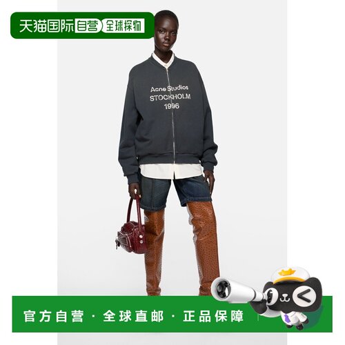 自营欧洲直邮Acne Studios  FW25男女通用黑色棉/涤纶毛衣开衫