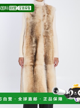 1h可退 香港直邮YVES SALOMON 女士 长款羔羊毛背心 26WYM6310521