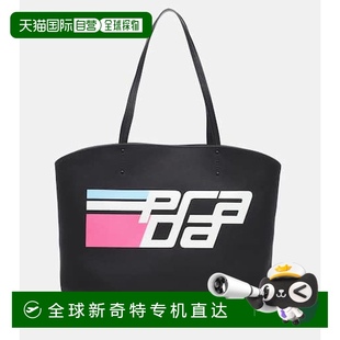 徽标皮革饰边帆布购物袋 1h可退 香港直邮Prada 普拉达 女士