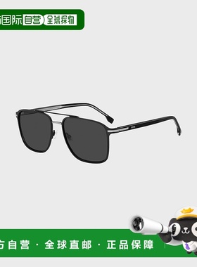 自营欧洲直邮HUGO BOSS雨果BOSS BLACK 带醋酸纤维镜腿黑色钢质太