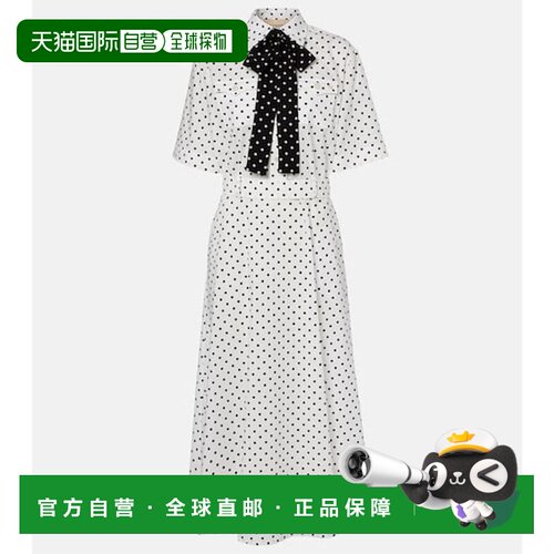 1h可退 香港直邮valentino 华伦天奴 女士 波尔卡圆点棉府绸中长