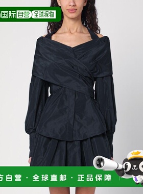 1h可退 香港直邮Patou 女士 黑色蓝色交叉衫 BL0370011CO699N