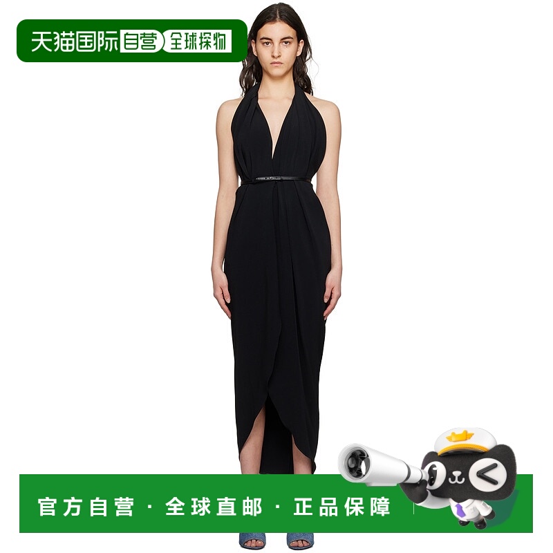 1h可退 香港直邮Alaia 女士 黑色束带连衣裙 AA9R11233T507