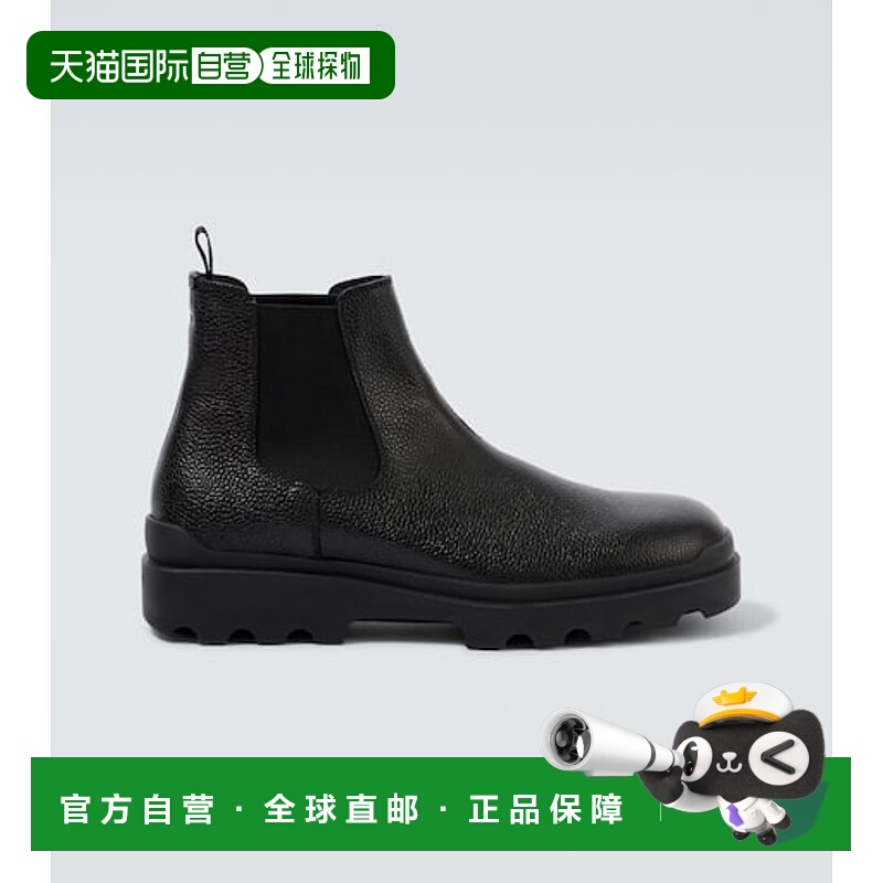 1h可退 香港直邮Prada 普拉达 男士 Chelsea 皮质短靴 black黑色