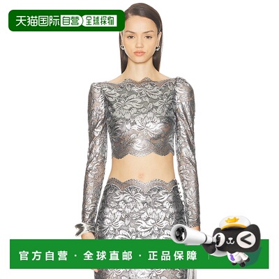 1h可退 香港直邮Rabanne 女士 蕾丝短款上衣 25AJTO845PA0244女装