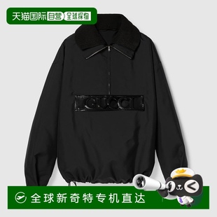 科技华达呢短大衣 欧洲直邮Gucci古驰女士黑色
