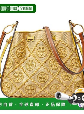 自营欧洲直邮Tory Burch/汤丽柏琦 BELL系列 女士金黄色系T字老花
