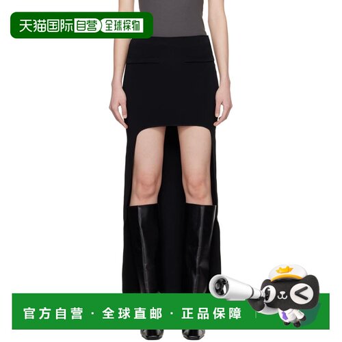 1h可退 香港直邮Courreges 女士 黑色 Circle Edged Long Knit 半