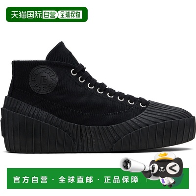 香港直邮Balmain 巴尔曼 男士 黑色 Riff Low Canvas 高帮运动鞋