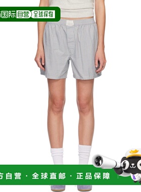 1h可退 香港直邮Erl 女士 蓝色 Light Check Boxer 短裤 ERL11UW0