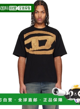 香港直邮Diesel 迪赛 男士 黑色 T-Boxt-Bleach T 恤 A148720QKAS