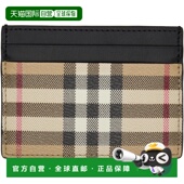 香港直邮Burberry 巴宝莉 男士 1h可退 驼色格纹卡包 8113176A702