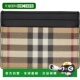 香港直邮Burberry 巴宝莉 男士 1h可退 驼色格纹卡包 8113176A702