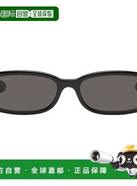 1h可退 香港直邮Gucci 古驰 女士 黑色 Rectangular Frame 太阳镜
